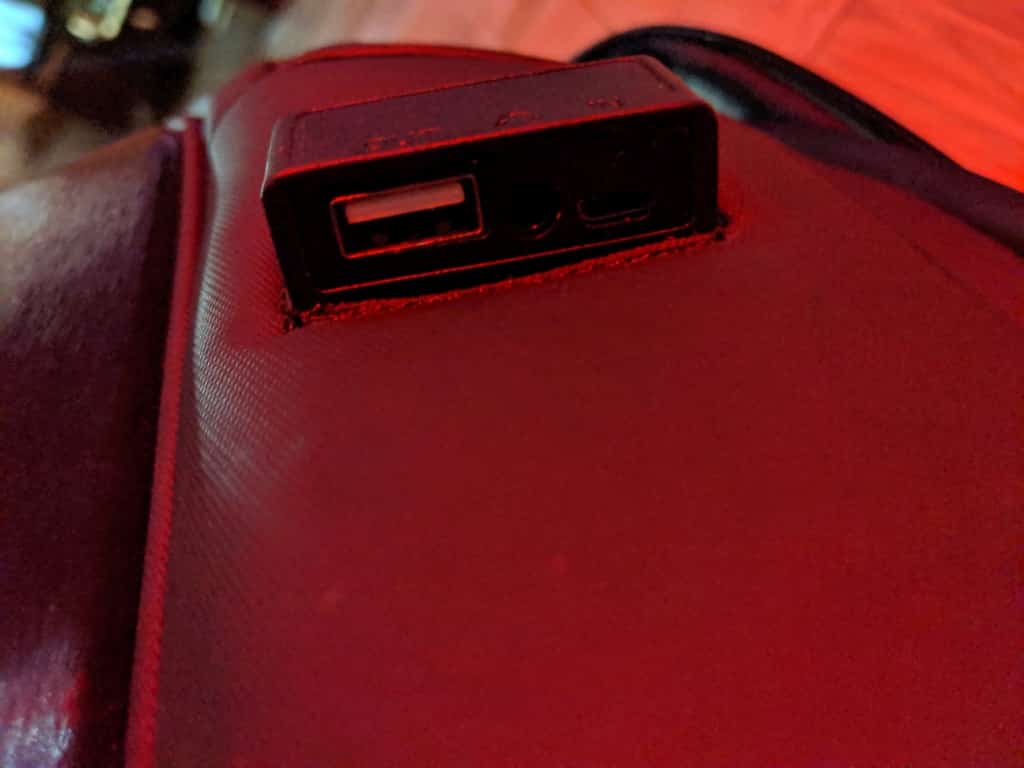 usb port on a backpack